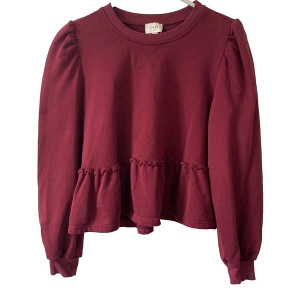 CAMI NYC Lyra Sweatshirt Burgundy Red Size Medium - Picture 4 of 9